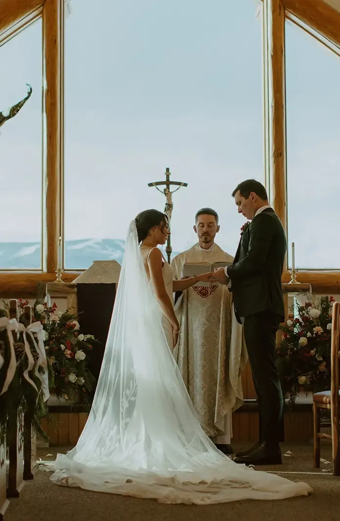 Wedding ceremony at Big Sky Chapel